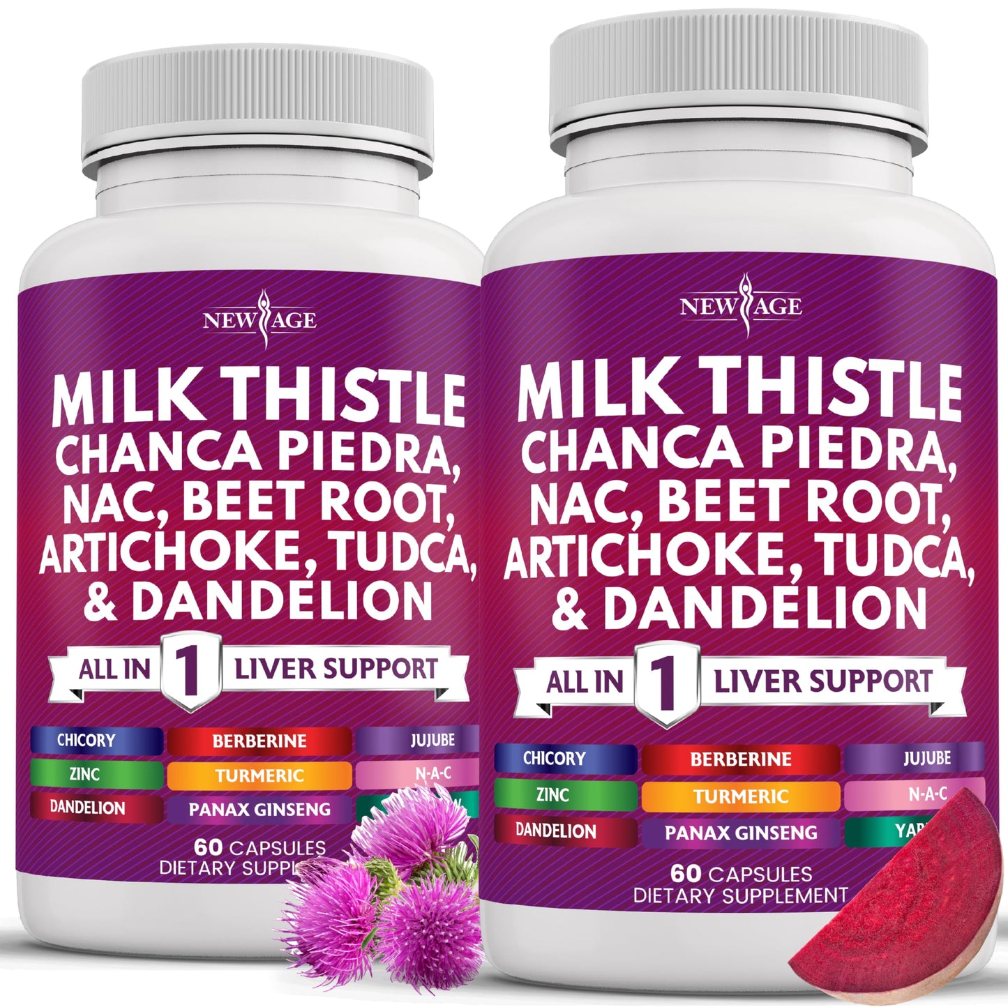 NEW AGE Milk Thistle NAC & Chanca Piedra Liver Support - 120 Count
