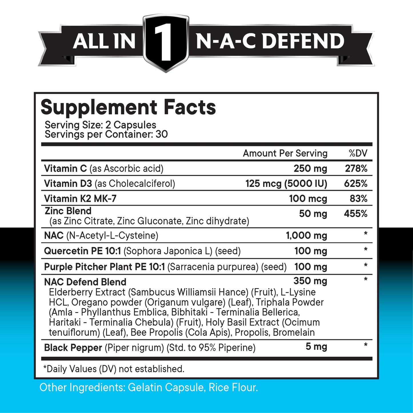 New Age NAC Supplement – N-Acetyl Cysteine with D3 & K2 | 60 Count
