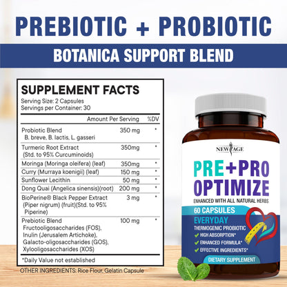 NEW AGE Pro Optimize Probiotics for Women - 70B CFU, Menopause Support, Dong Quai Pack of 3