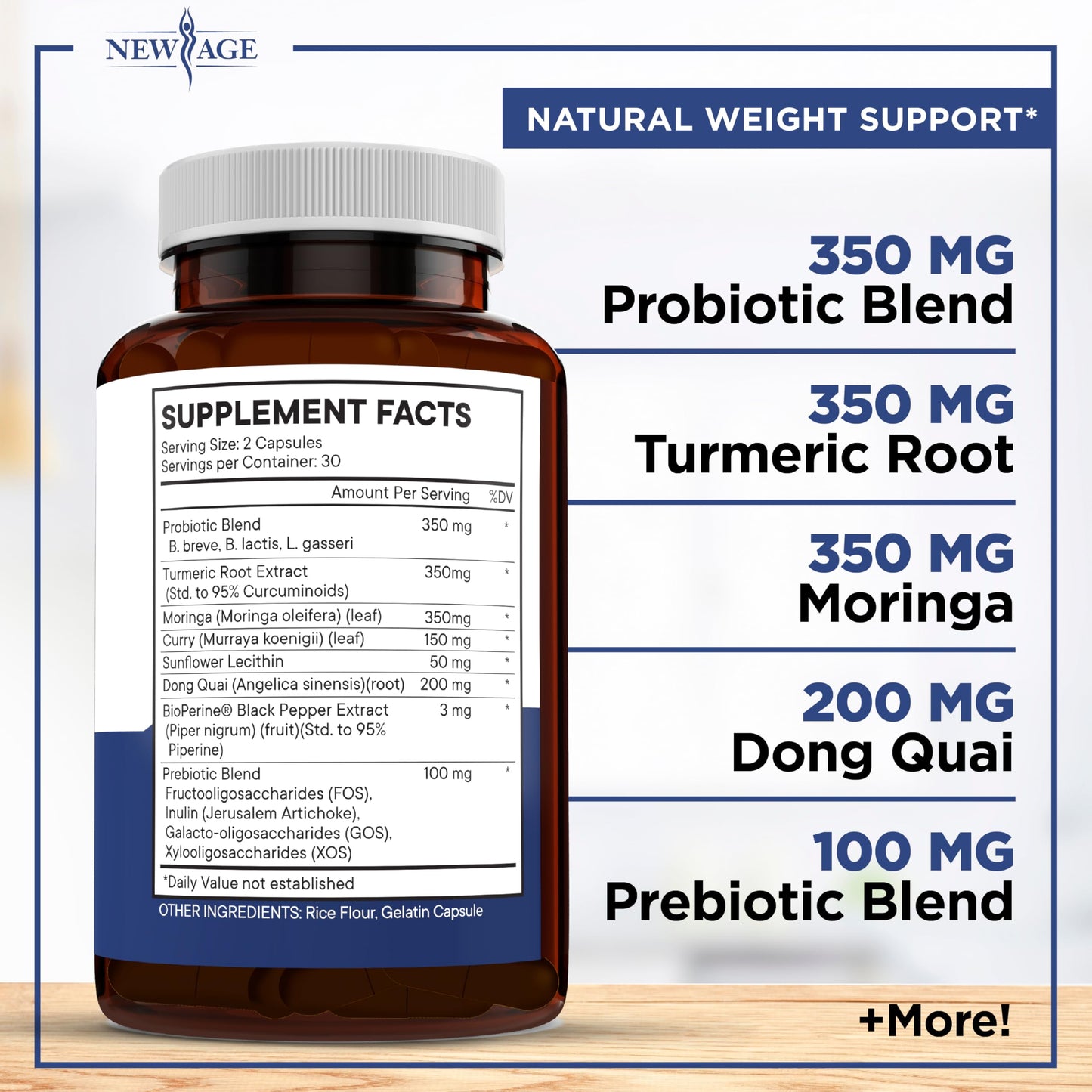 NEW AGE Pro Optimize Probiotics — 70B CFU, Dong Quai, Menopause Support (Pack of 2)