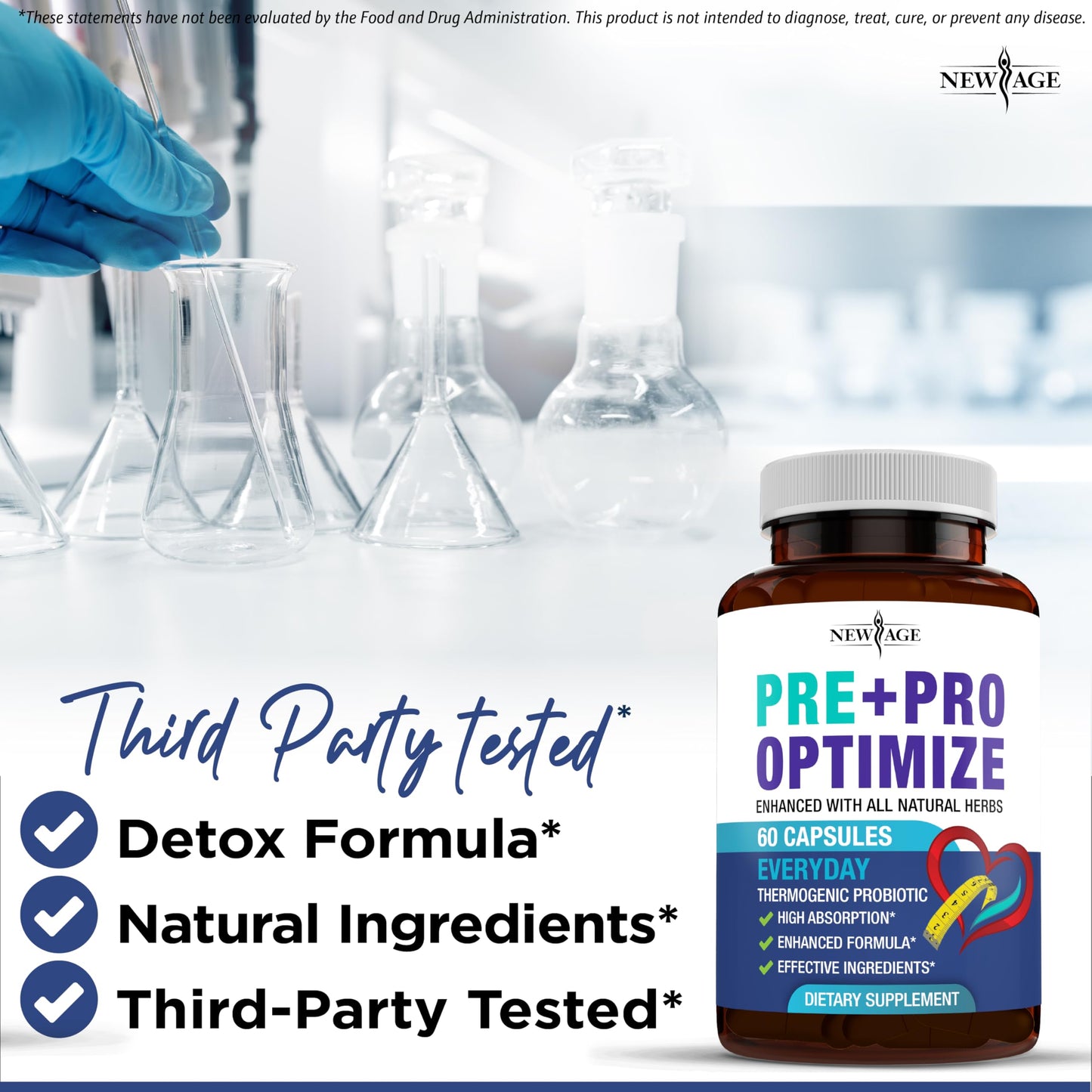 NEW AGE Pro Optimize Probiotics — 70B CFU, Dong Quai, Menopause Support (Pack of 2)