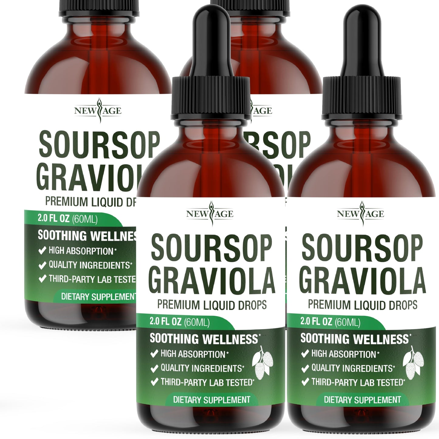 NEW AGE Soursop Drops – Immune Support Liquid with Soursop & Elderberry (8 oz)