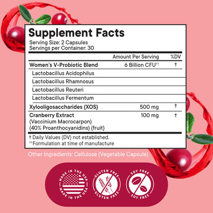 NEW AGE Vaginal Probiotics for Women – Prebiotics, Cranberry, Lactobacillus Blend | 60 Capsules