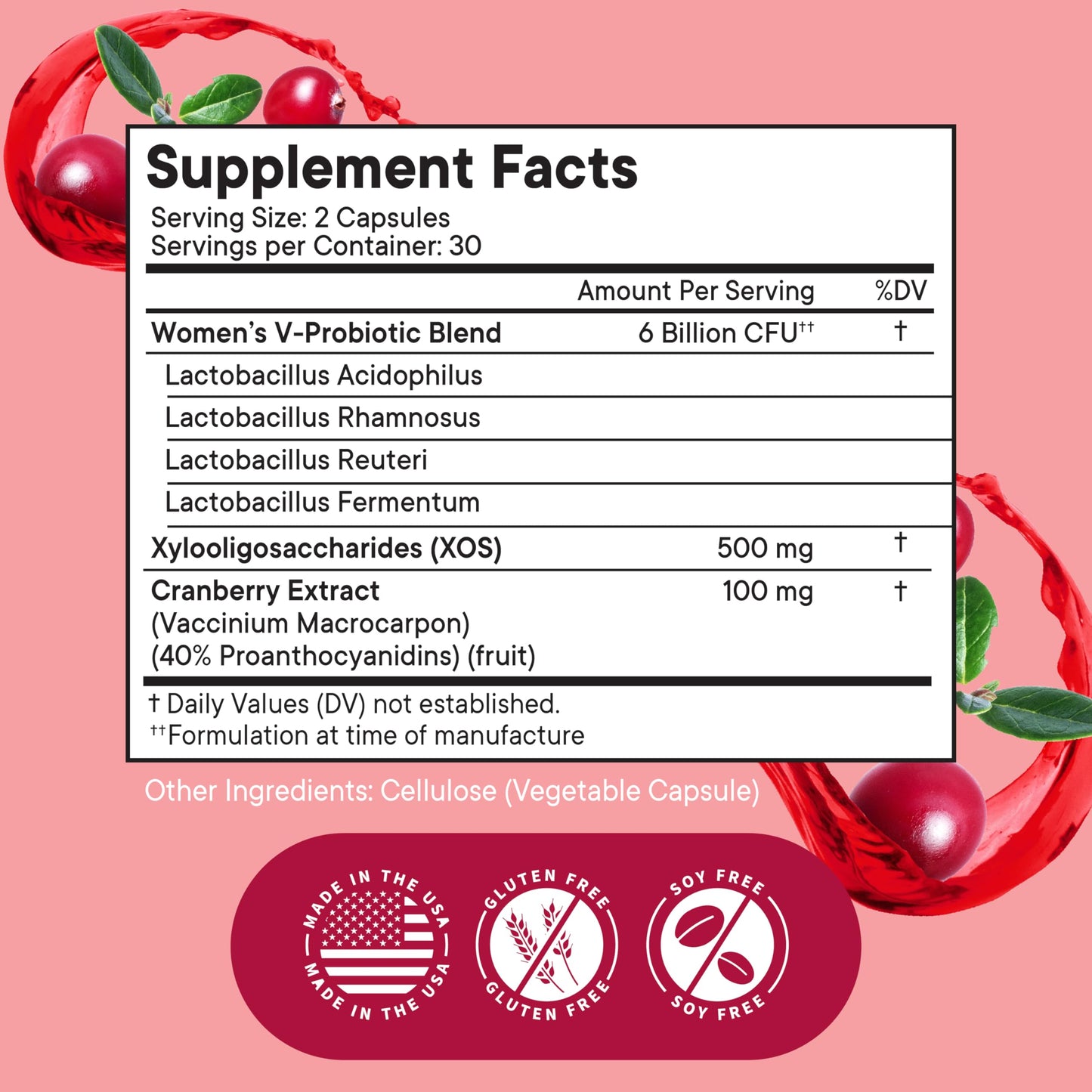 New Age Vaginal Probiotics - Prebiotics & Cranberry - 120 Caps