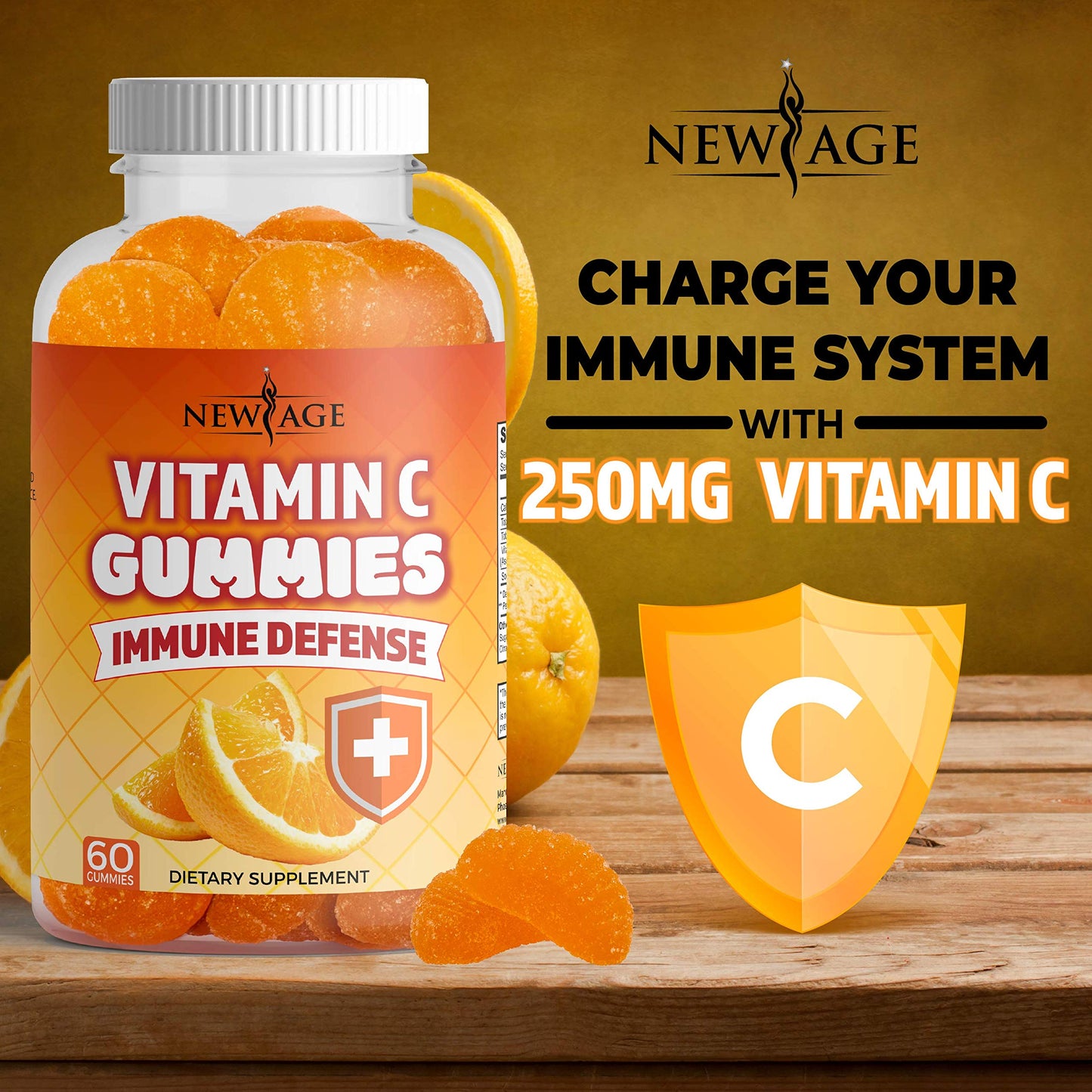 New Age Vitamin C Gummies Orange – Immune Support (60 Gummies)