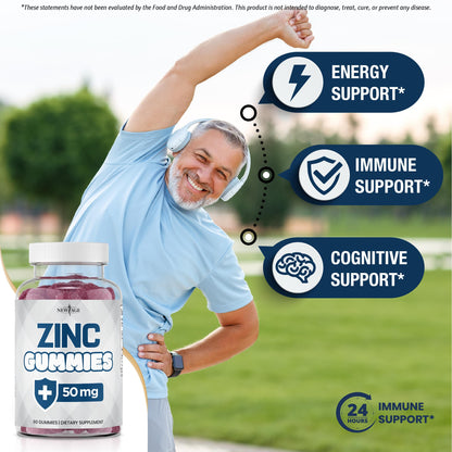 NEW AGE Zinc Gummies 60 Count - 50mg Zinc Immune Support
