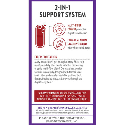 New Chapter All-Flora Multi-Fiber – Organic Inulin + Psyllium (120 ct) | Vegan