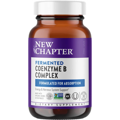 New Chapter Fermented Coenzyme B Complex – Organic B Vitamins (B12, B6, Biotin) 30 ct