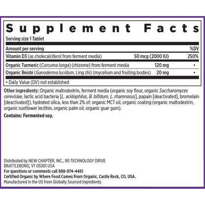 New Chapter Fermented Vitamin D3 2000 IU – Organic, ONE Daily with Turmeric & Reishi
