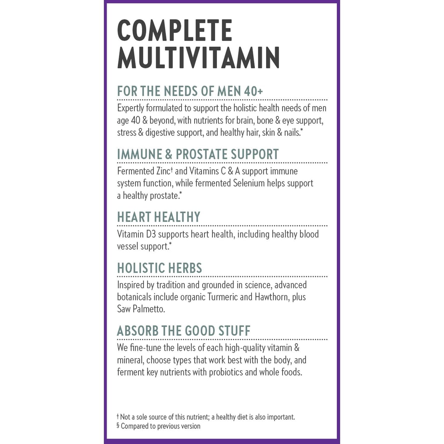 New Chapter Men’s Multivitamin 40+ – One Daily Fermented Nutrients for Immune & Energy Support | Gluten-Free