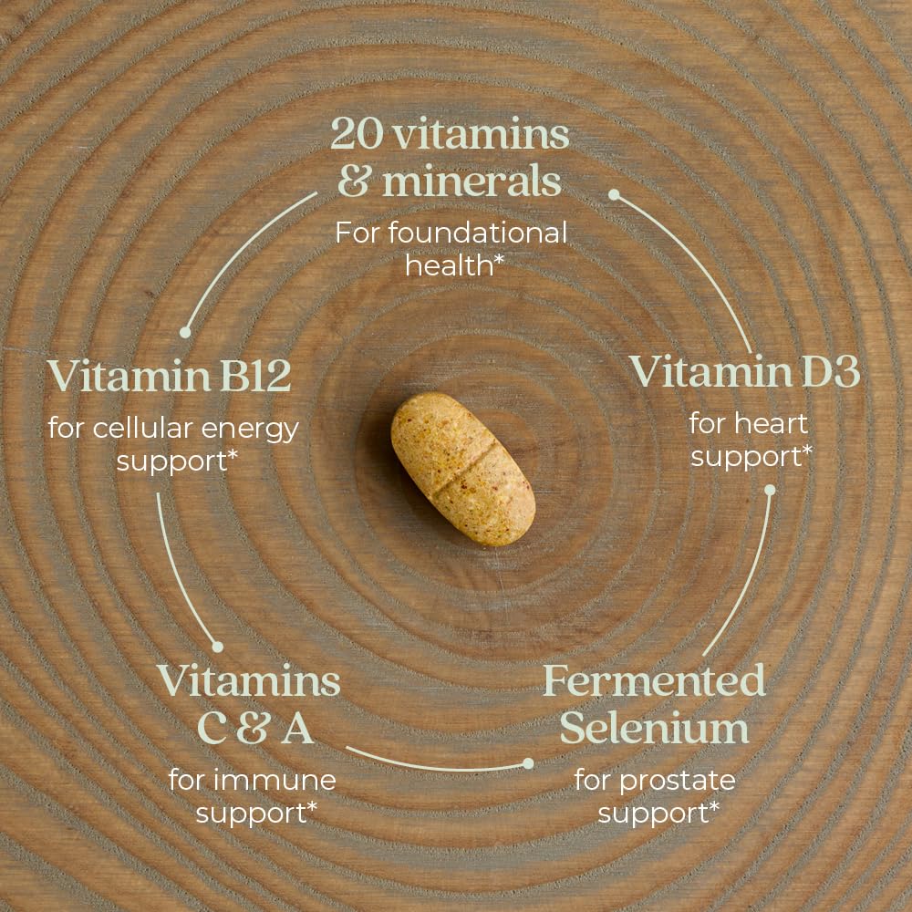 New Chapter Men’s Multivitamin 40+ – One Daily Fermented Nutrients for Immune & Energy Support | Gluten-Free