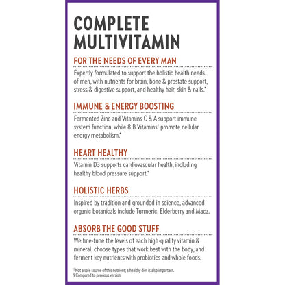 New Chapter Men's Multivitamin - Immune, Energy & Heart Support | 72 ct