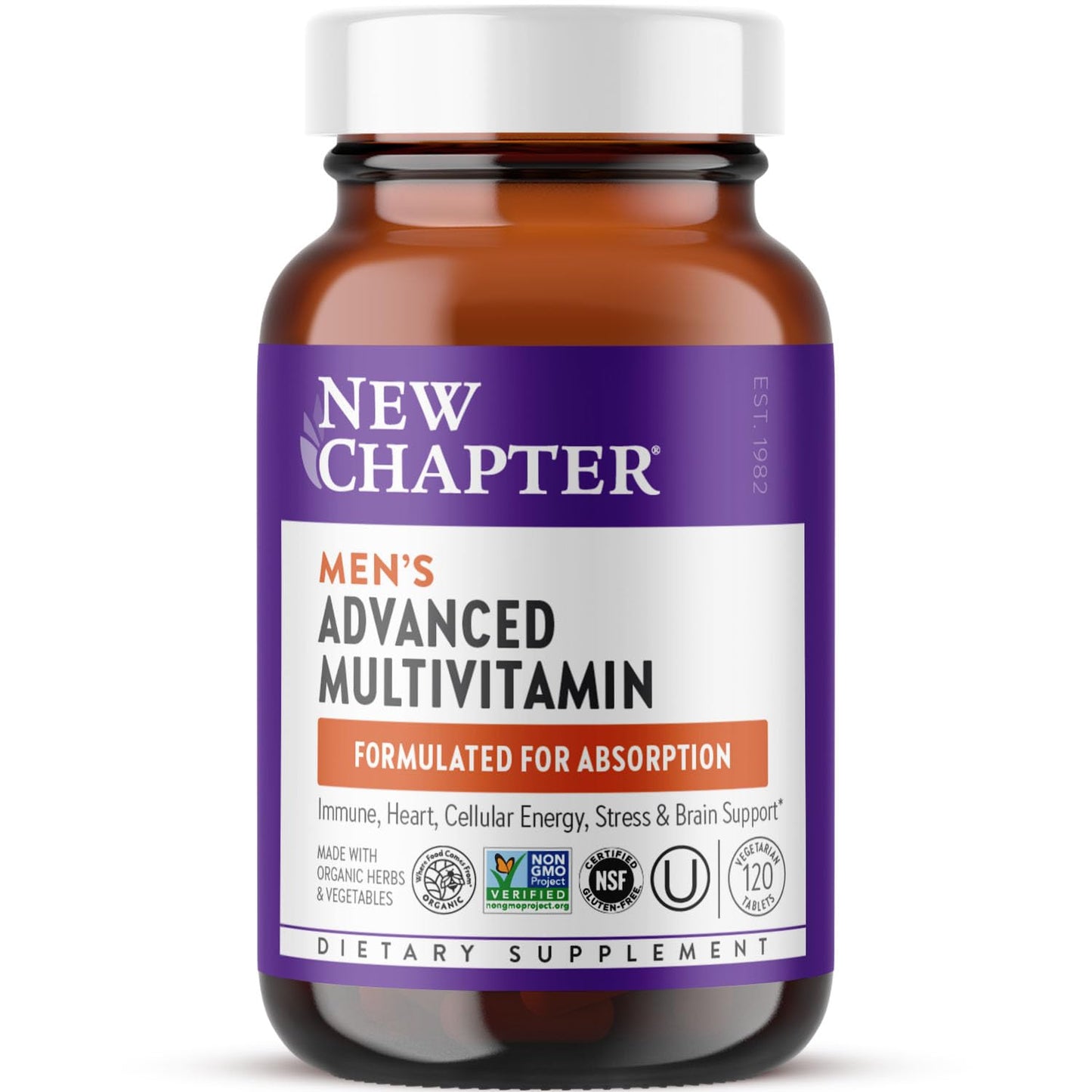 New Chapter Men's Multivitamin Advanced Formula – Stress, Immune & Energy Support (120 ct)