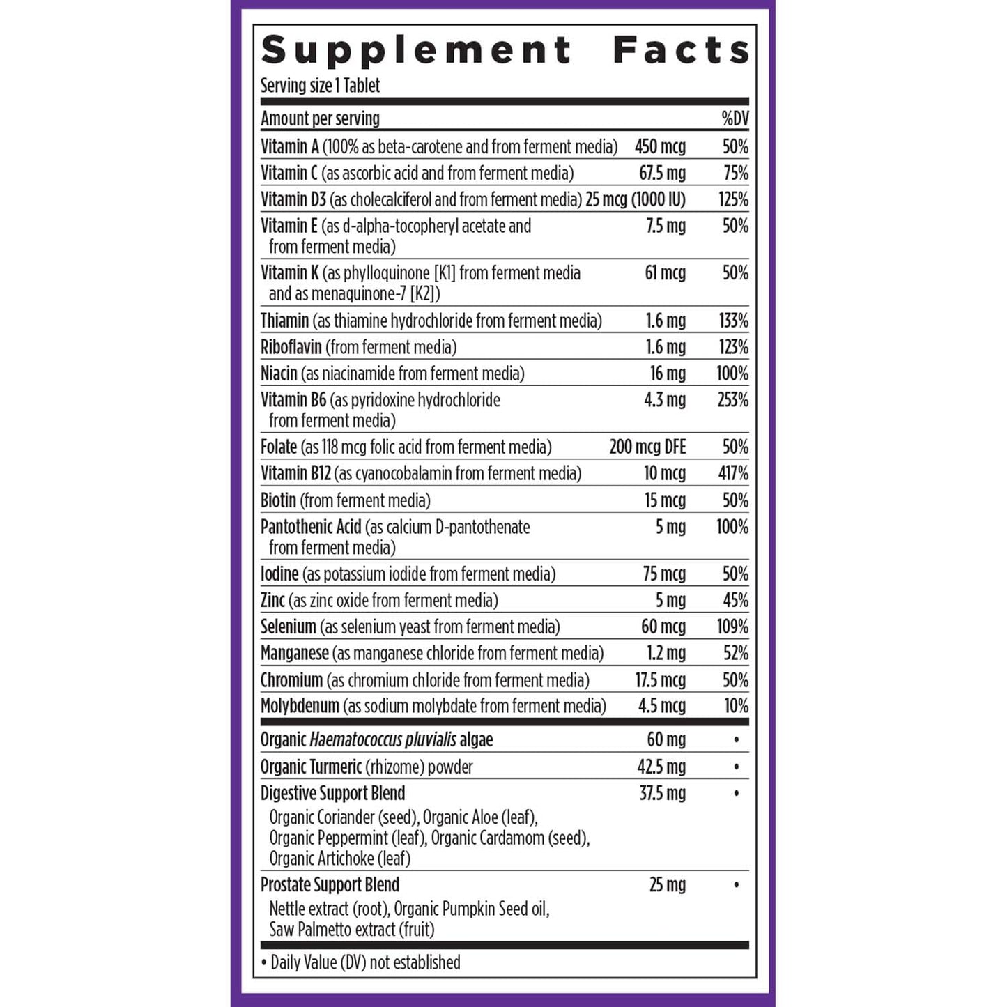 New Chapter Men's One Daily 55+ Multivitamin – Fermented, Non-GMO, 72 Tablets