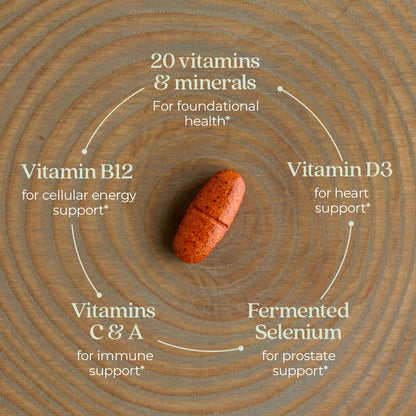 New Chapter Men's One Daily 55+ Multivitamin – Fermented, Non-GMO, 72 Tablets