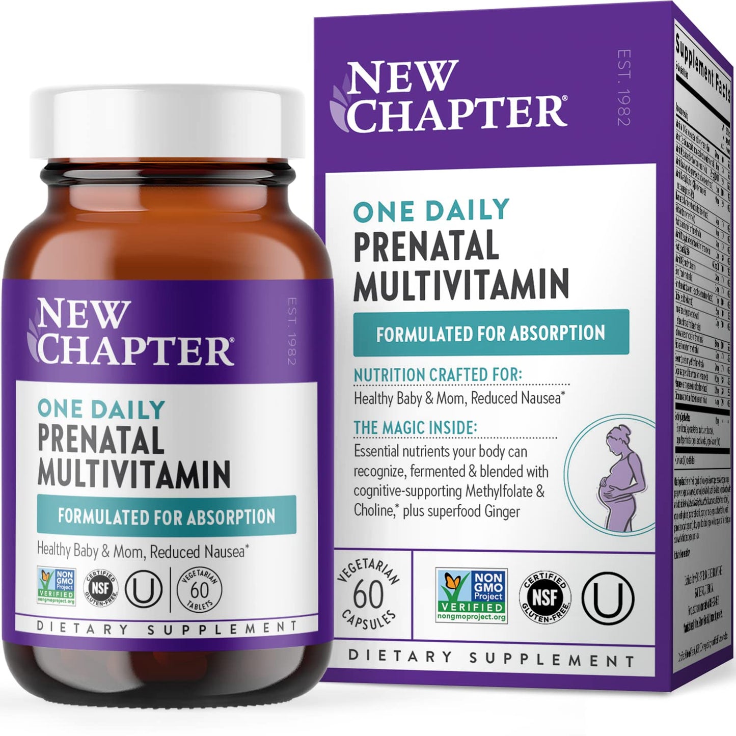 New Chapter Prenatal Vitamins | One Daily Methylfolate & Choline | 60 Count