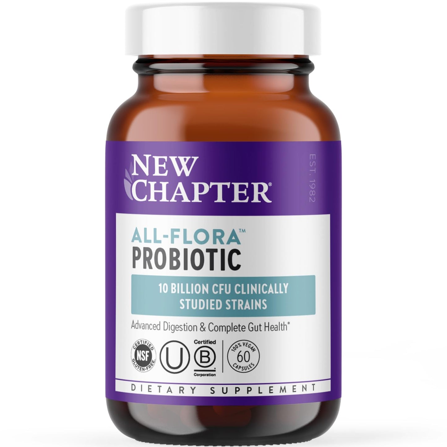 New Chapter Probiotic All-Flora - 60 ct, 2 Month Supply | Advanced Digestion & Gut Health