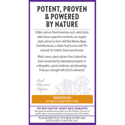 New Chapter Calcium Supplement – Organic Plant Calcium with D3 & K2, Tiny Tabs (240)
