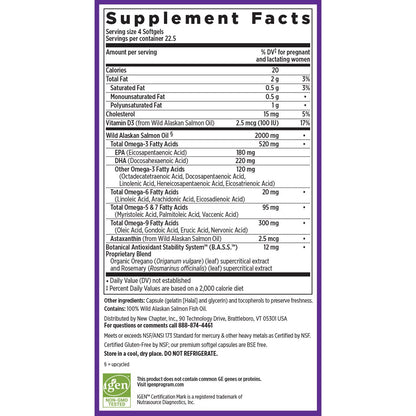New Chapter Wholemega for Moms Fish Oil – 2000mg per Serving, Tiny Capsules, 90 Count