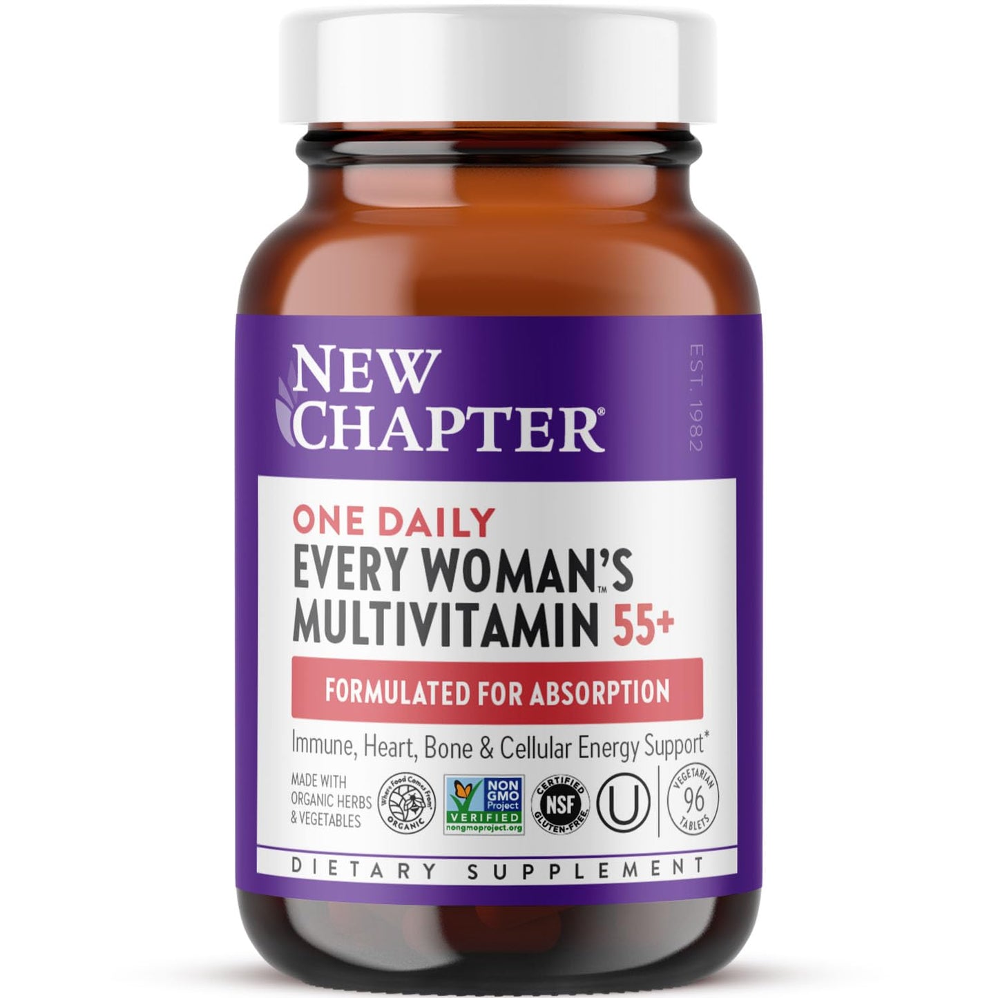 New Chapter Women's 55+ One Daily Multivitamin with Astaxanthin | Immune, Heart & Bone Support