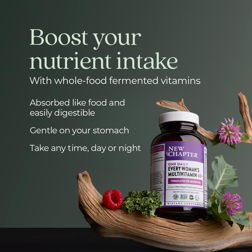 New Chapter Women’s Multivitamin 40+ | One Daily, Gentle on Empty Stomach, Non-GMO, Gluten-Free | 96 Tablets