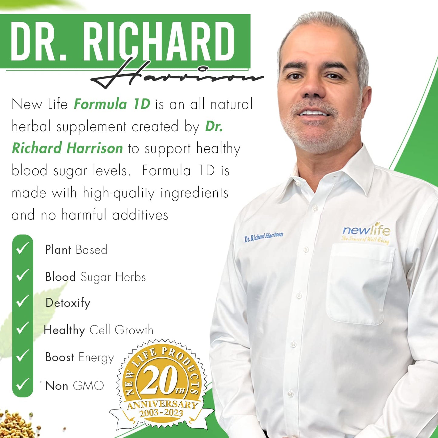 New Life Formula 1D Blood Sugar Formula | Herbal Immunity & Wellness Supplement