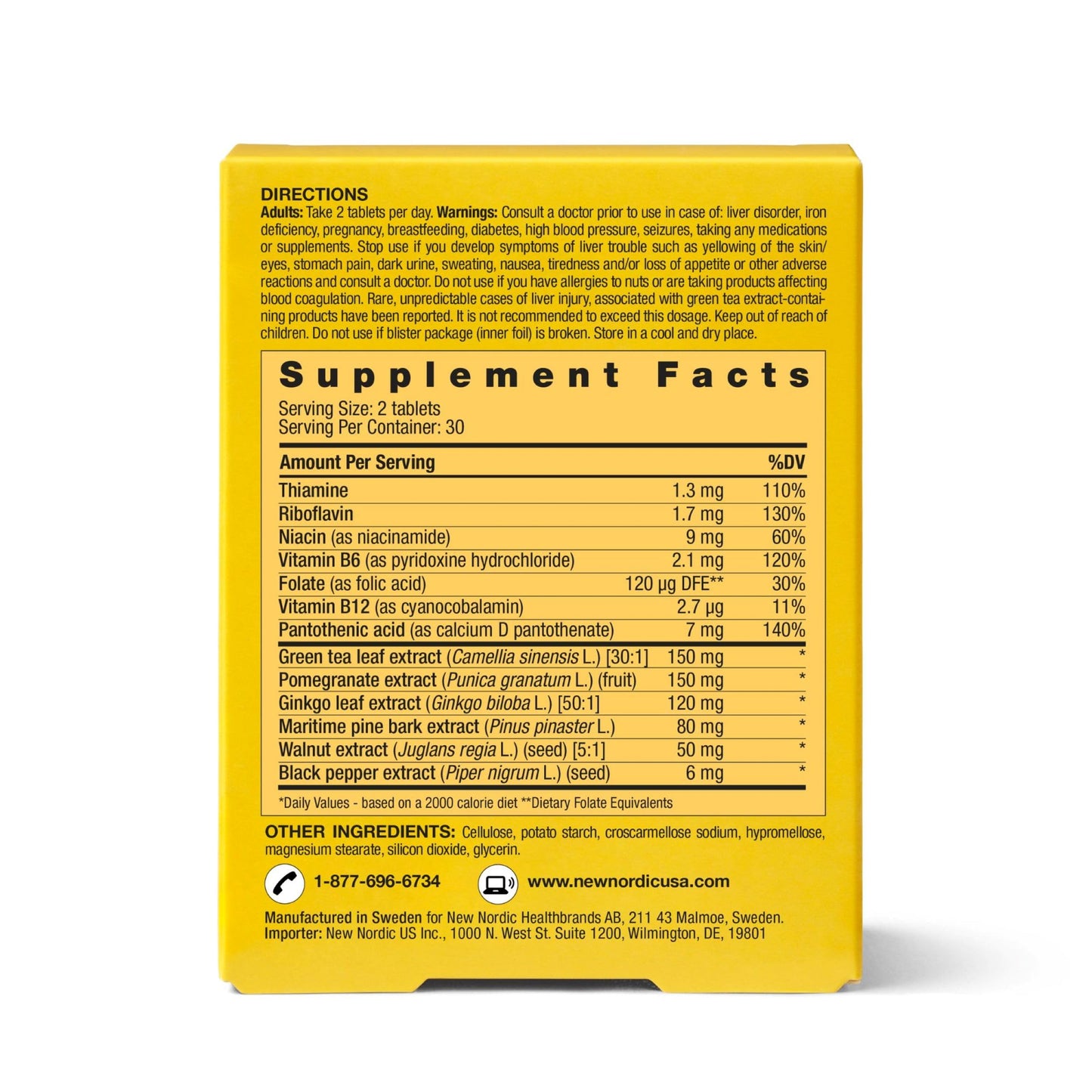 New Nordic Clear Brain Tablets – Swedish Made, 60 Count, Cognitive Health