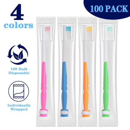 Newday 100 Pack Kids Toothbrush Bulk – Soft Bristles, Shark Design