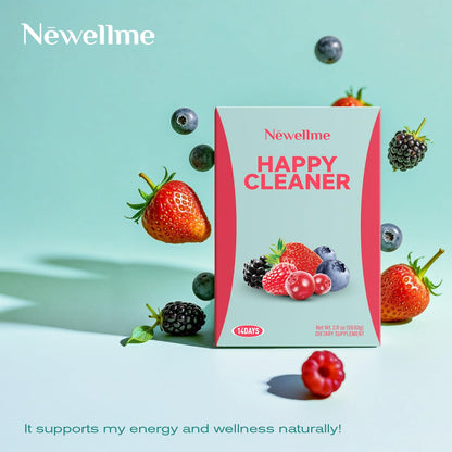 NEWELLME Happy Cleaner Berry Super Greens & Multivitamin Powder – 90+ Superfoods, 14 Pack