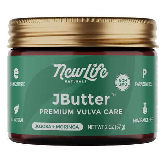 NewLife Naturals JButter Vulva Balm Butter – All-Natural, Estrogen-Free Moisturizer for Menopause & Postpartum (2oz)