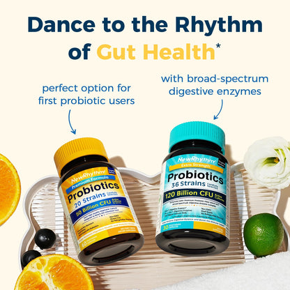 NewRhythm Probiotics 50B CFU – 20 Strains, Targeted Release, Gluten Free