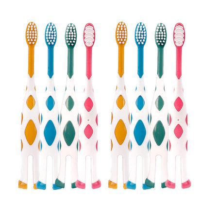 Newrichbee 8-Pack Kids Toothbrushes - Ultra-Soft Deer Design (Ages 2-8)