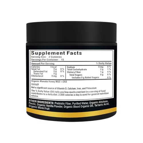 Newrish Shilajit Gummies with Manuka Honey – 30 Gummies | 85+ Trace Minerals