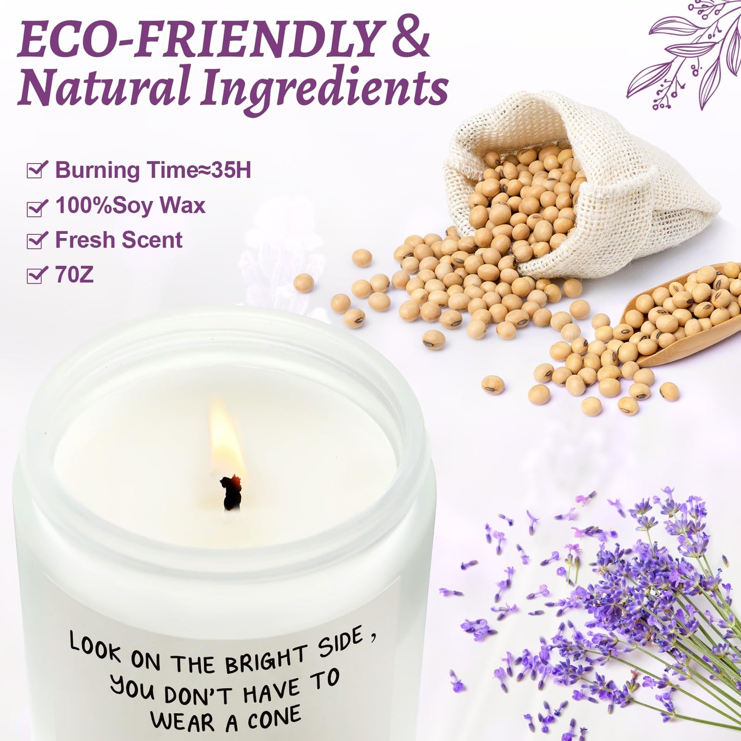 Newtay Get Well Gift Set: Hand Bell & Lavender Candle for Recovery