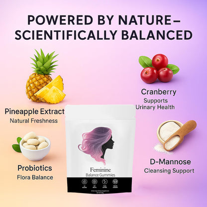 NEWUREHO Nuora Feminine Balance Gummies – Pineapple Probiotics for Women, 60 Gummies