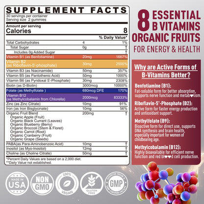 Nextdia Brain & Mood Support Gummies – Vegan B-Complex (120 Ct)