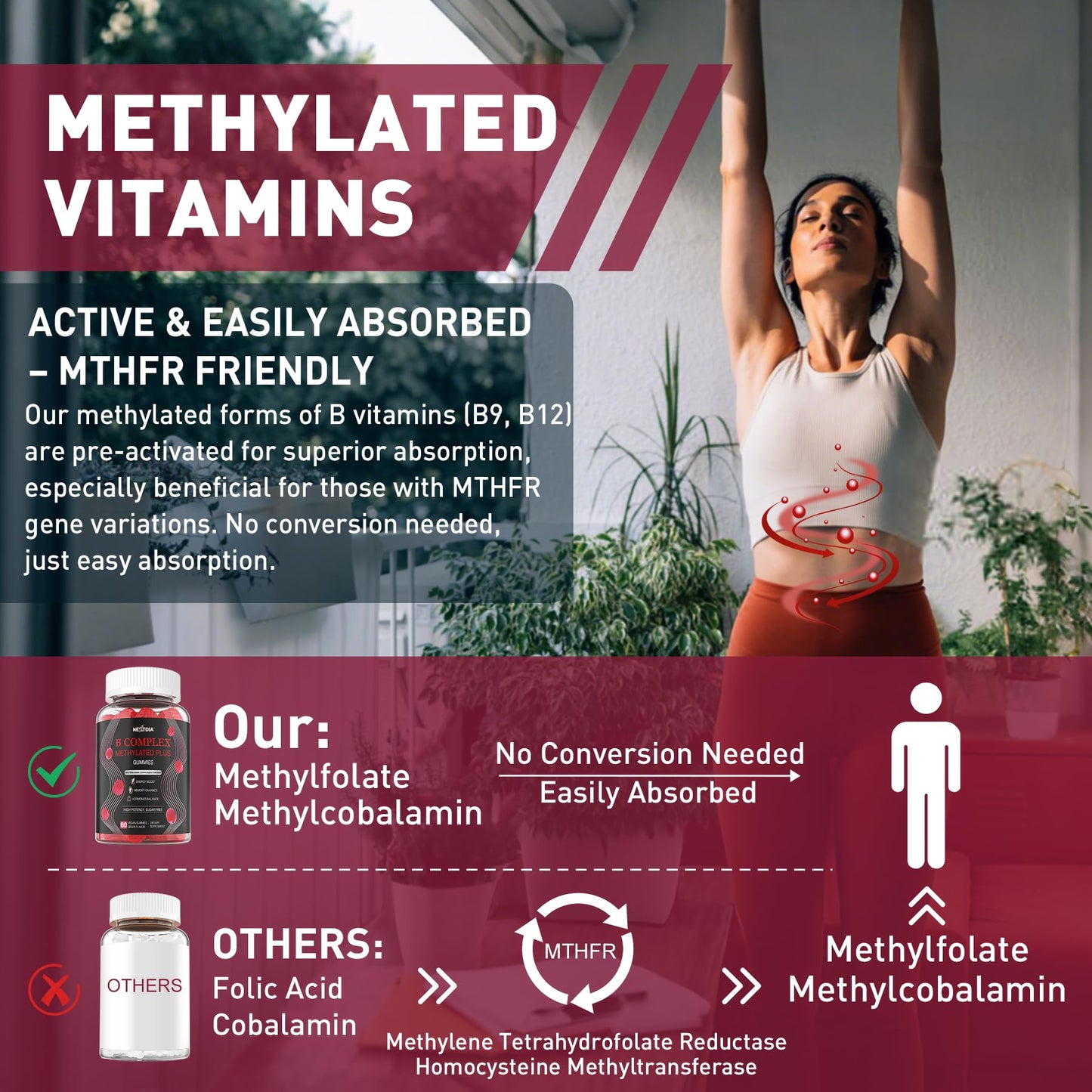 Nextdia Brain & Mood Support Gummies – Vegan B-Complex (120 Ct)