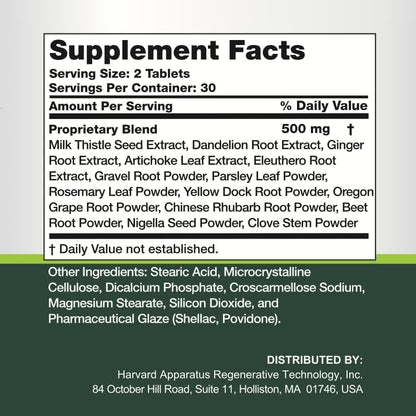 NHDH Harvard Apparatus Liver Cleanse Detox & Repair - 14-in-1 Herbal Support, 60 Tablets