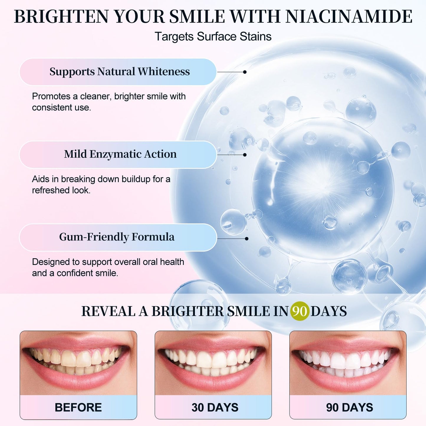 Niacinamide Whitening Toothpaste – 3.8 oz | Fresh Breath & Stain Removal