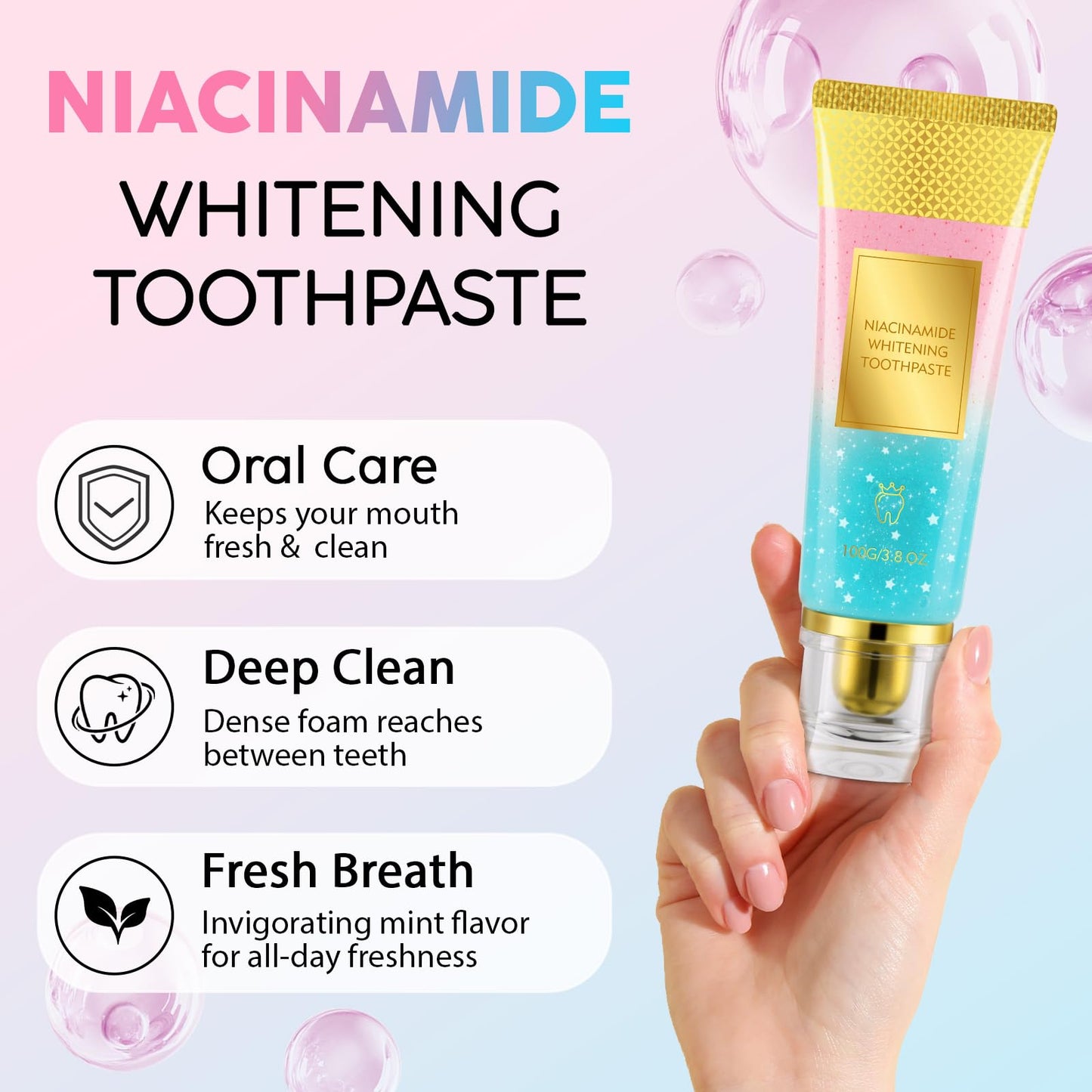 Niacinamide Whitening Toothpaste – Enamel Repair & Fresh Breath (1 Pack)