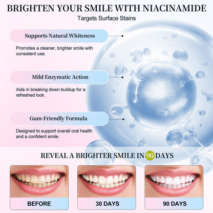 Niacinamide Whitening Toothpaste – Mint & Peach, 3.53oz | Whitening & Gum Health