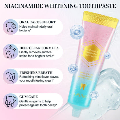 Niacinamide Whitening Toothpaste | Intensive Whitening, Stain Removal, Enamel Protection (1PC)