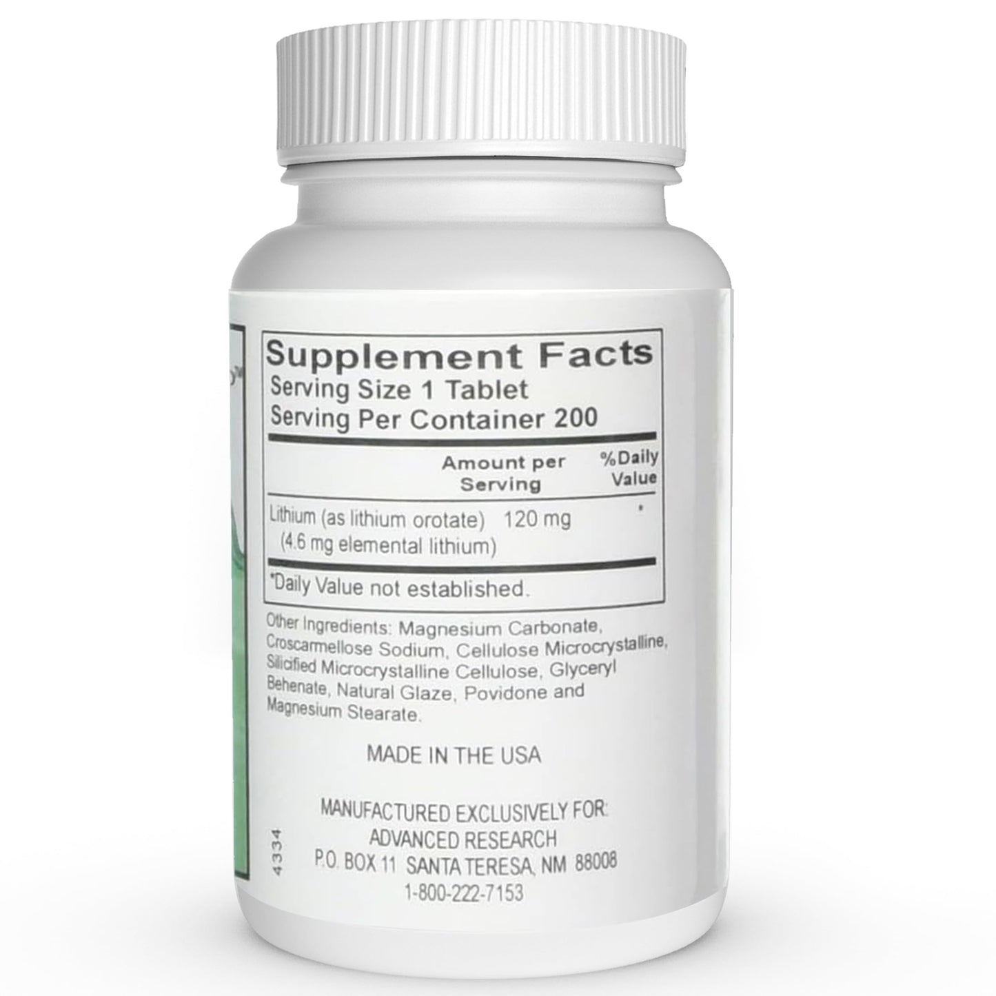 NCI Lithium Orotate 5mg – 200 Count | Lab Tested, Non-GMO, Gluten Free, Vegan Friendly