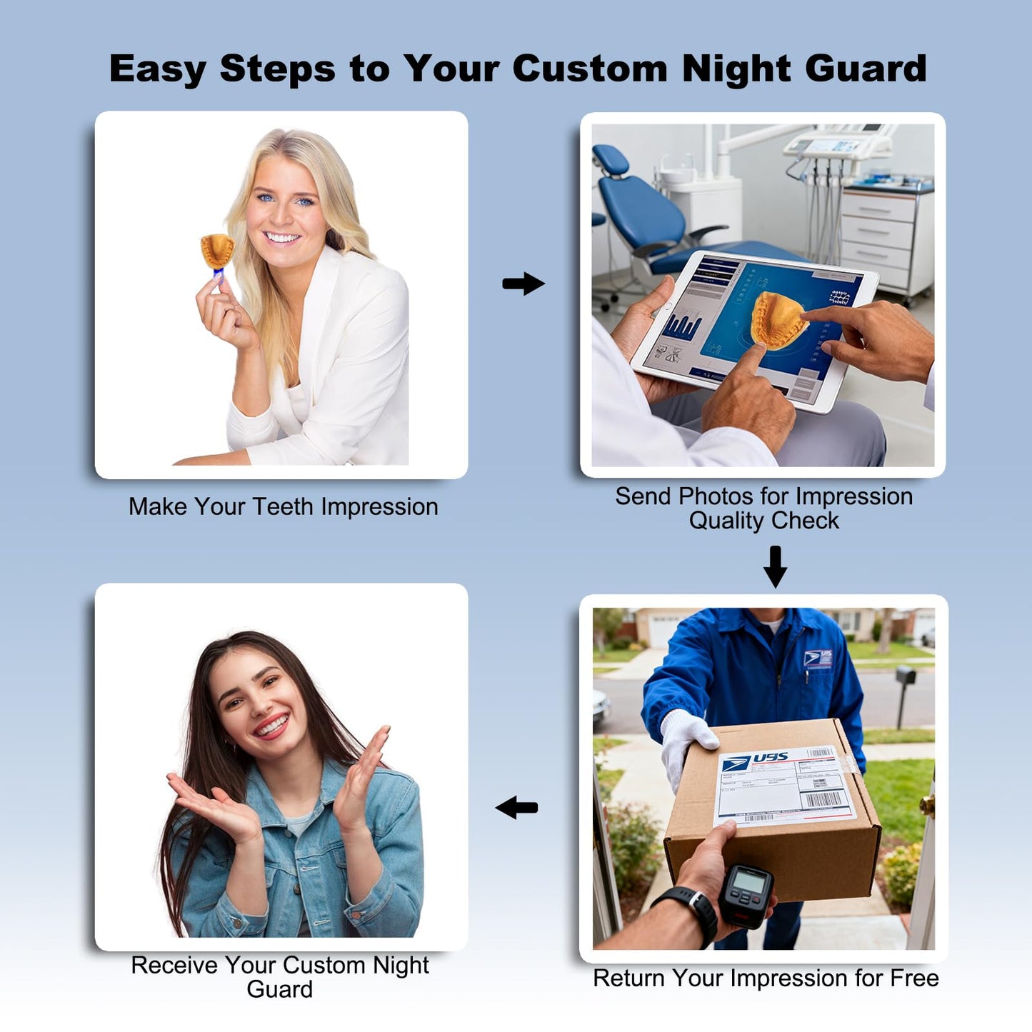 Custom Night Guard for Bruxism & Grinding — BPA-Free Mouthguard with Easy Mold Kit