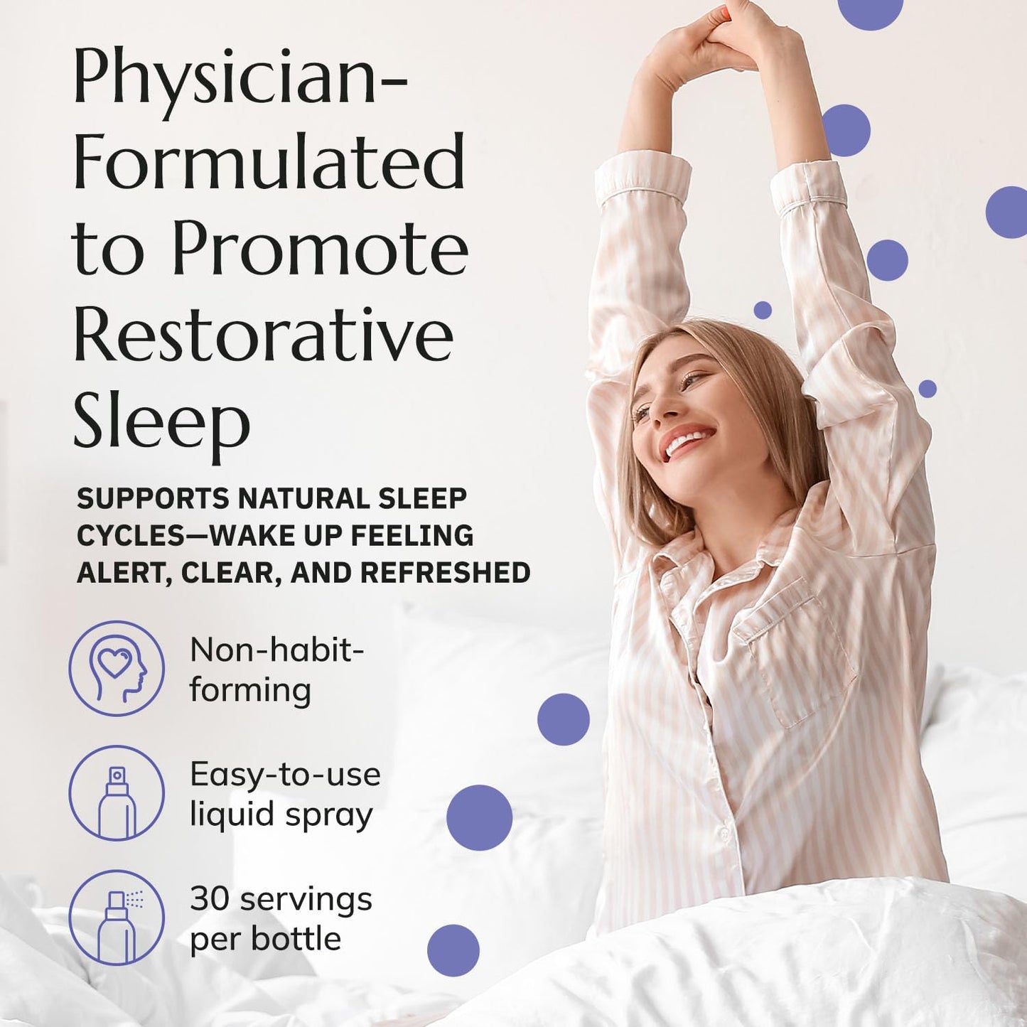 Night Night Liposomal Sleep Spray – Melatonin & GABA, Non-Habit-Forming, Vegan