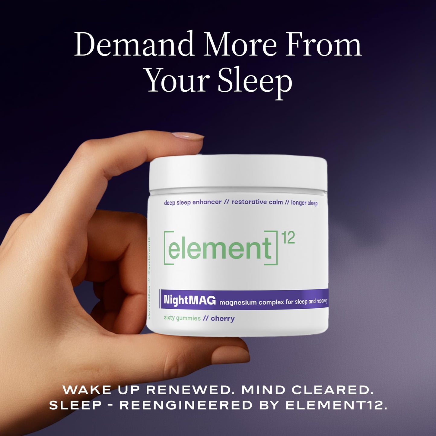 ELEMENT12 NightMAG Magnesium Complex, Sixty Gummies | Cherry