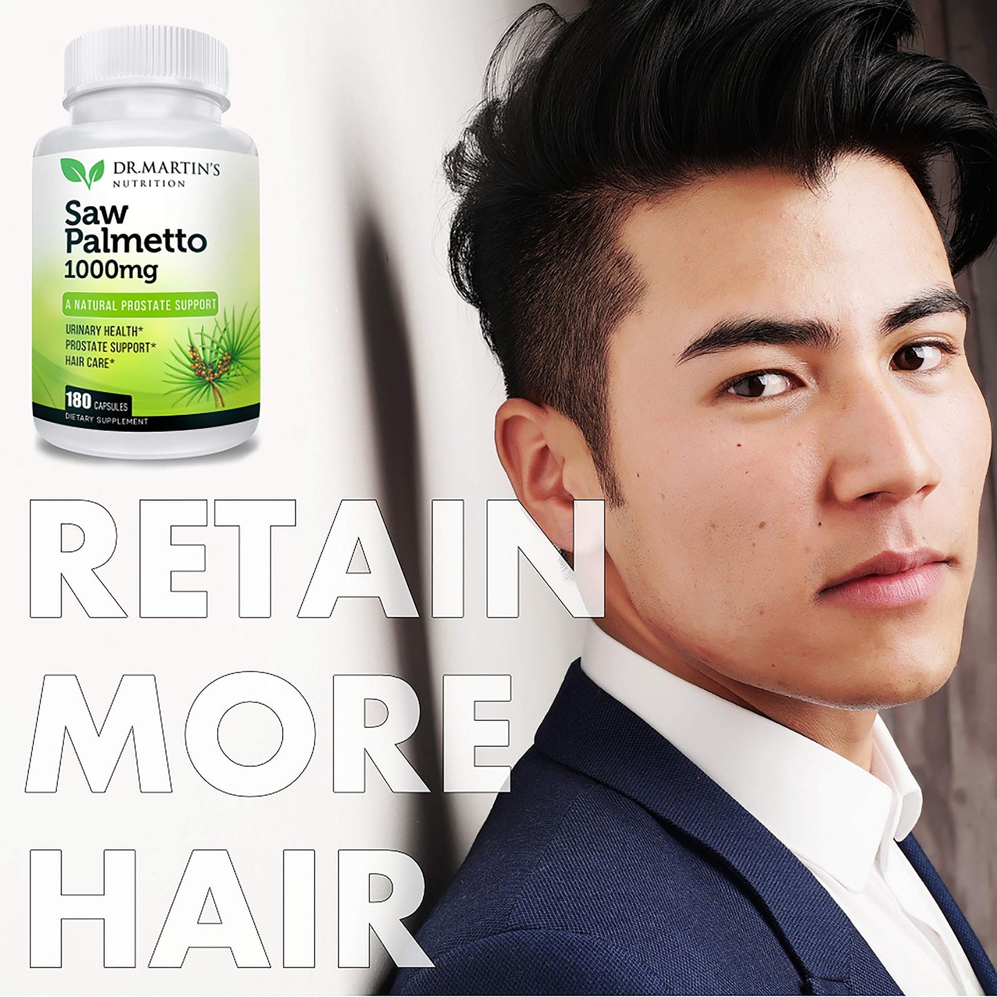 USA Grown Saw Palmetto 180 Caps – Prostate Health & Hair Growth