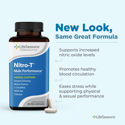 LifeSeasons Nitro-T – Men’s Performance Support Supplement | Boost Stamina, Energy & Circulation