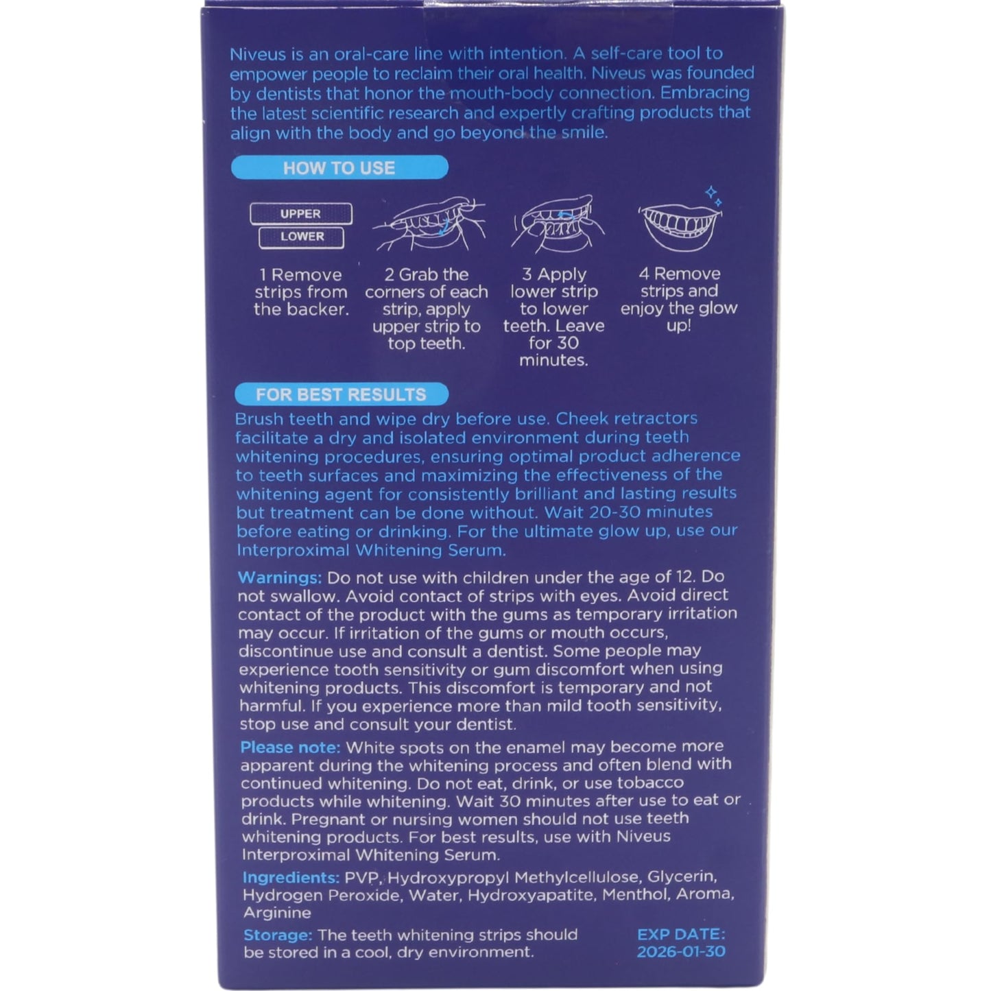 Niveus Teeth Whitening Strips – Sensitive Whitening Strips, 9% Hydrogen Peroxide with Hydroxyapatite to Reduce Sensitivity and Protect Enamel – 14 Strips Mint (1 Count (Pack of 7))