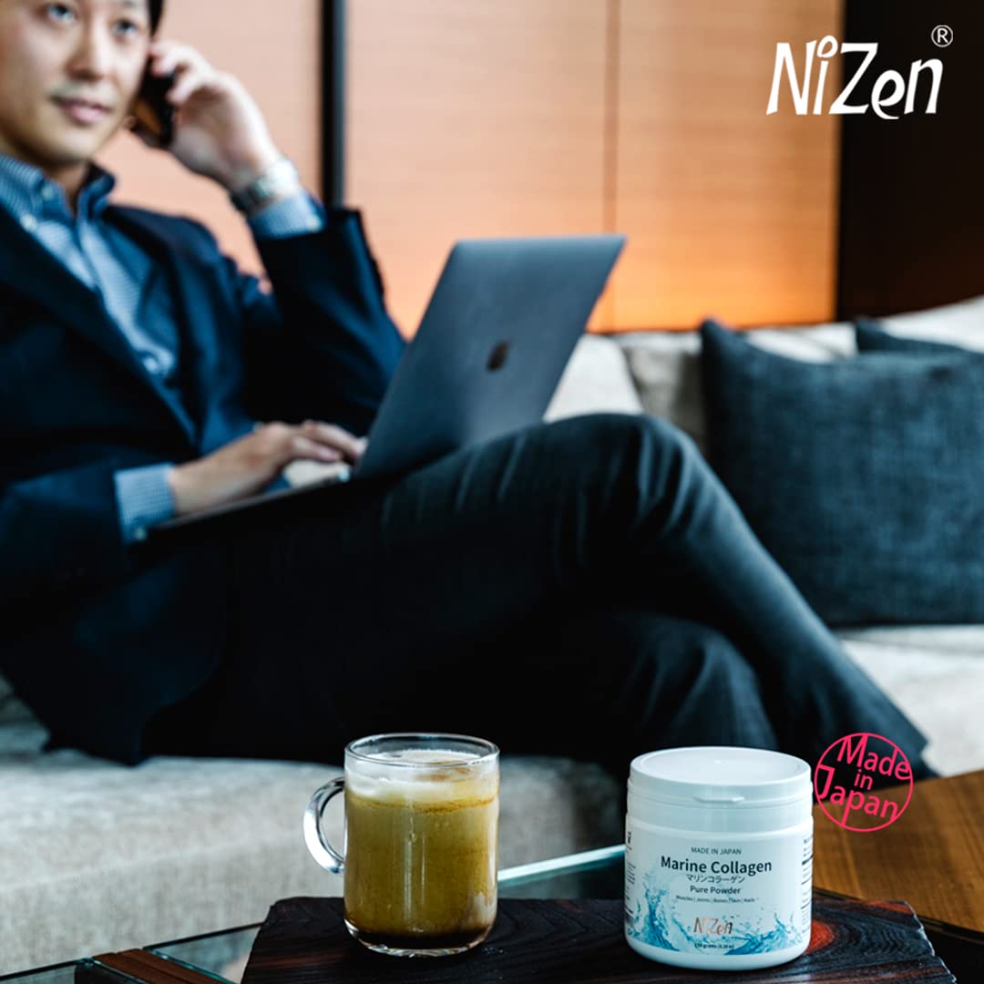 Nizen Marine Collagen PURE Powder – Unflavored, Non-Clumping, 5.29oz, Made in Japan